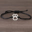 Paw Print Cord Bracelet – Adjustable Black and Red Design