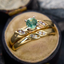 Ring with Green Crystal in Vintage Gold