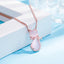 Pink stone lovely cat necklace with zircon