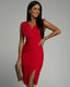 Lina | Fitted Dress with V-Neckline and Slit