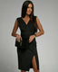 Lina | Fitted Dress with V-Neckline and Slit