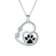 Infinite Double Love Paw Print Pendant Necklace