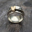 Lena™ | Women’s Vintage Silver Ring with Gold Heart