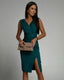 Lina | Fitted Dress with V-Neckline and Slit