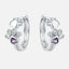 Paw Huggie Earrings in 925 Sterling Silver – With Zirconia and Heart Gem