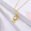 Gold platted cat necklace with zircon