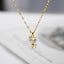 Gold platted cat necklace with zircon