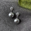 LunaLuxe™ | Elegant Black Pearl Earrings with Rhinestones