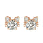 Moissanite Rose Gold Cat Stud Earrings in 925 Sterling Silver